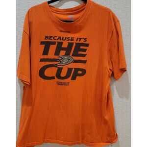 Reebok Anaheim Ducks Because Its The Cup 2017 Stanley Cup Playoffs Shirt XL